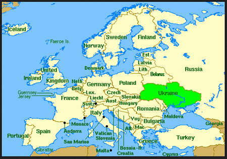 Europe and Ukraine map