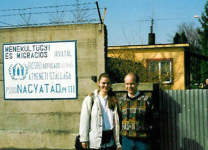 With my translator, Rebecca, a Christian from Sarajevo, at the Nagyatad refugee camp